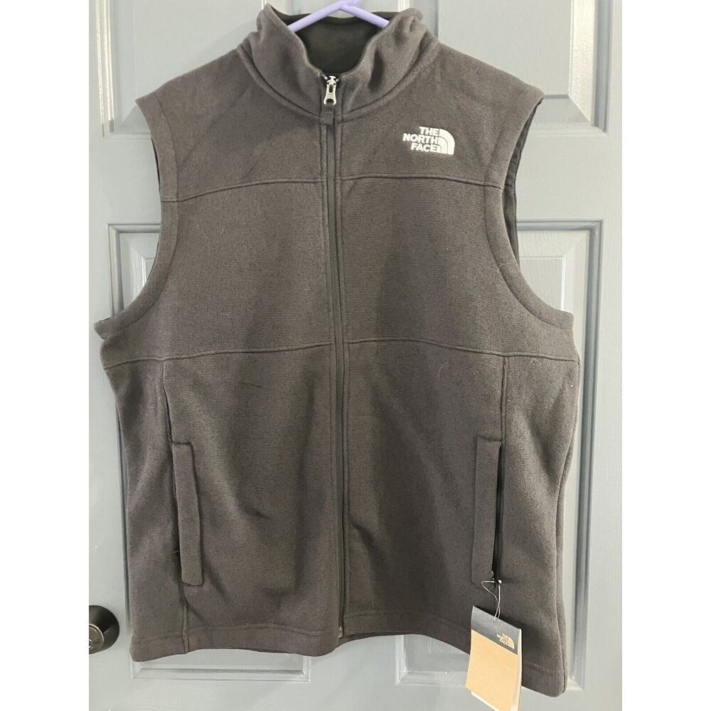 The North Face Gordon Lyons Vest Jacket Full Zip Heather Black Men Sz L NWT